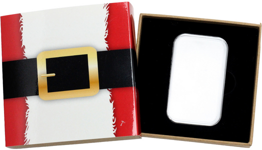 SilverTowne Natural Kraft Paper Gift Box with Santa Belly/Buckle Box Sleeve